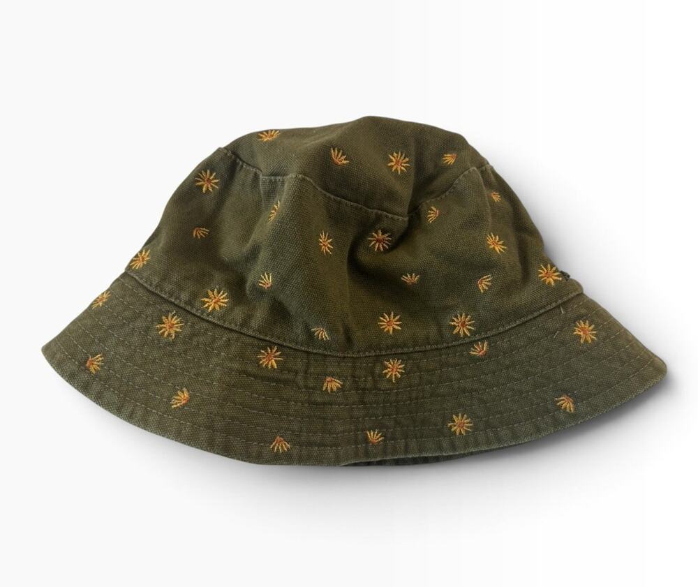 O'Neill Women’s Piper Bucket Hat Green Embroidered Suns $45 Boho Outdoor #NE210